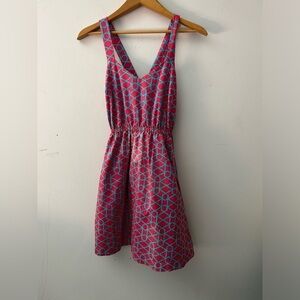 ELLEN & OLLIE Lightweight tank Pink-Blue Elastic waist Mini Dress size 6